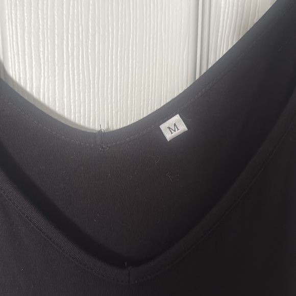 Comfortable cotton Black Maxi Dress medium with pockets - Picture 2 of 4